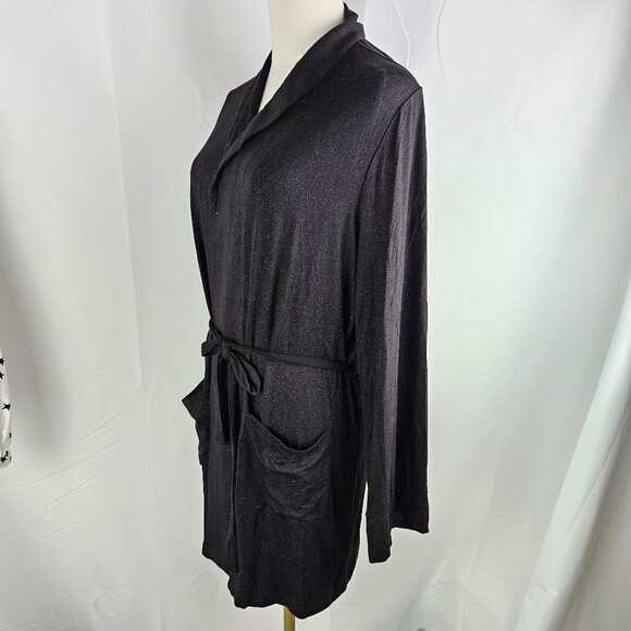 NEW!! Chaser Rock & Roll Glitter Kimono Duster Wrap Jacket M/L Black Sexy Party - Picture 3 of 12